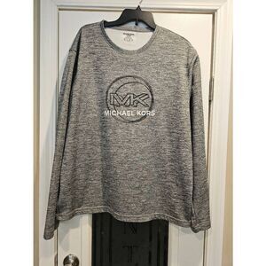 Michael Kors MK Men's Space-Dye Logo Fleece Long Sleeve Sweater Size XL NRW